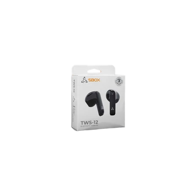 SBOX  TWS12B IN-EAR BT FÜLHALLGATÓ + MIKROFON fekete