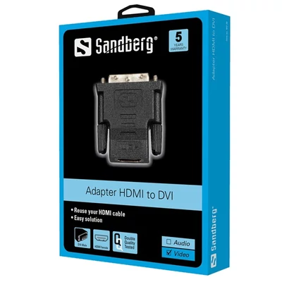 SANDBERG Kijelző konverter, Adapter DVI-M - HDMI-F