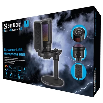 SANDBERG Mikrofon, Streamer USB Microphone RGB