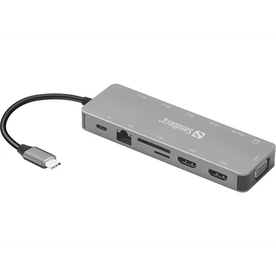 SANDBERG Dokkoló, USB-C 13-in-1 Travel Dock