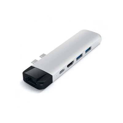 Satechi Aluminium Type-C PRO Hub (HDMI 4K,PassThroughCharging,1x USB3.0,1xSD,Ethernet) - Silver
