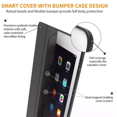 TECH-PROTECT APPLE IPAD 9.7 (2017/2018) TABLET TOK (SMART CASE) ON/OFF FUNKCIÓVAL - BLACK (ECO CSOMAGOLÁS)