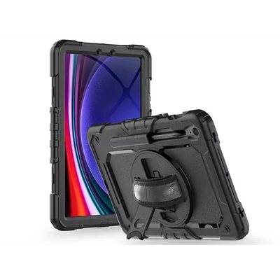 TECH-PROTECT SAMSUNG GALAXY TAB S9 FE 10.9 ÜTÉSÁLLÓ TABLET TOK 360 FOKOS VÉDELEMMEL, 4H KIJELZŐVÉDŐ ÜVEGGEL, FEKETE