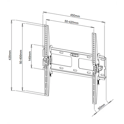 TECHLY ICA-PLB 131M dönthető fali konzol 23-55" LCD kijelzőhöz, fekete