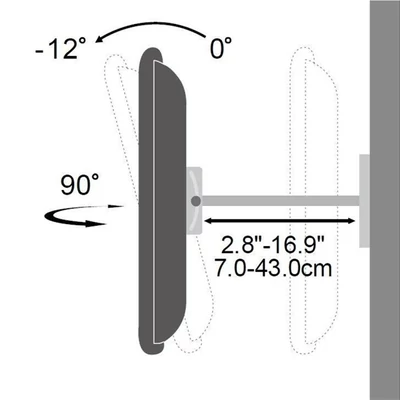 TECHLY ICA-PLB 147M dönthető fali karos konzol 23-55" LCD kijelzőhöz, fekete