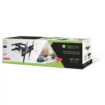 TECHLY ICA-PLB 147M dönthető fali karos konzol 23-55" LCD kijelzőhöz, fekete