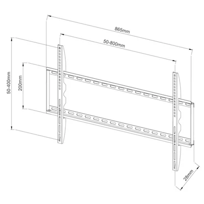 TECHLY ICA-PLB 162XL fix fali konzol, 42-80" LCD kijelzőhöz, ultra slim, fekete