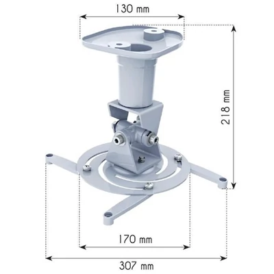 TECHLY ICA-PM 100WH univerzális projektor mennyezeti konzol, 218 mm, fehér