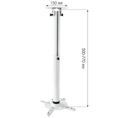 TECHLY ICA-PM 104MW mennyezeti projektor konzol, 500-770 mm, fehér