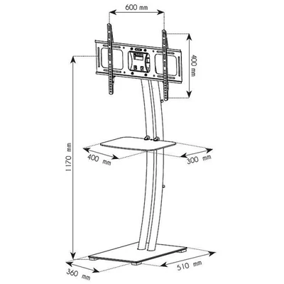 TECHLY ICA-TR14 fix padlóállvány 32-70" LCD/Plasma kijelzőhöz