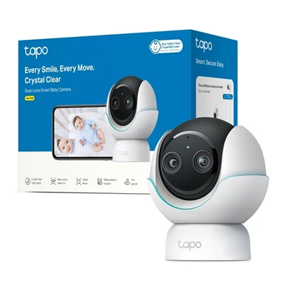 TP-LINK Wireless Kamera Cloud beltéri forgatható színes éjjellátó Smart AI Baba Monitor, TAPO C840