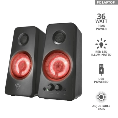 TRUST Megvilágított 2.0 hangszórókészlet 21202 (GXT 608 Tytan Illuminated 2.0 Speaker Set)