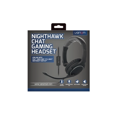 VENOM Fejhallgató Nighthawk Gaming Mono Mikrofon Fekete, VS2865