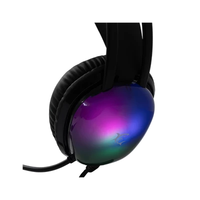 WHITE SHARK PEACOCK-B, GH-2444B, gamer fejhallgató, RGB, fekete, (3.5 Jack+USB)