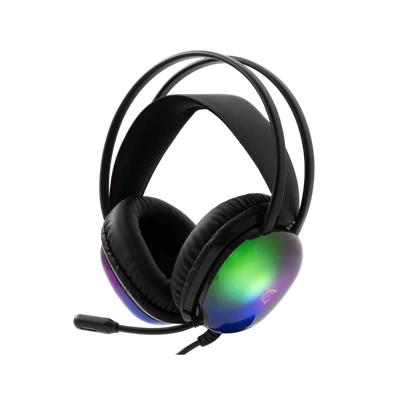 WHITE SHARK PEACOCK-B, GH-2444B, gamer fejhallgató, RGB, fekete, (3.5 Jack+USB)