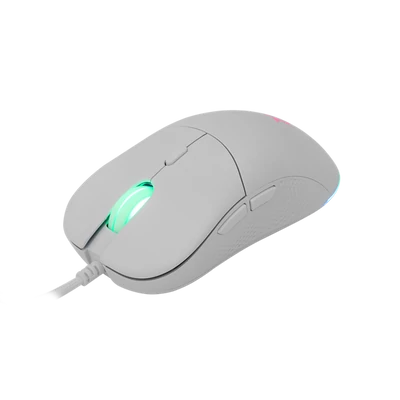 WHITE SHARK BAGDEMAGUS-W, GM-5010W gamer egér, 6D, fehér, 7200 dpi, RGB