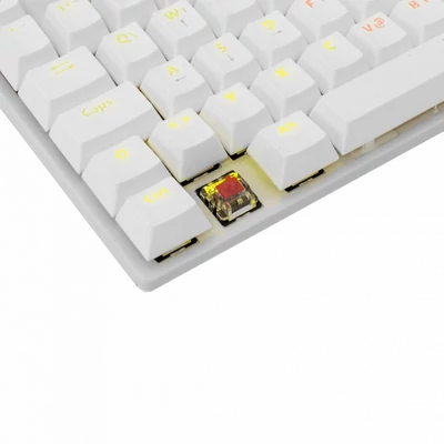 WHITE SHARK COMMANDOS mechanikus (red switch) gamer billentyűzet (magyar), fehér