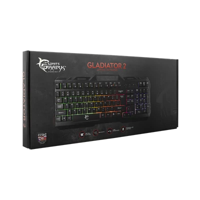 WHITE SHARK GLADIATOR-2 membrános fém gamer billentyűzet (magyar)