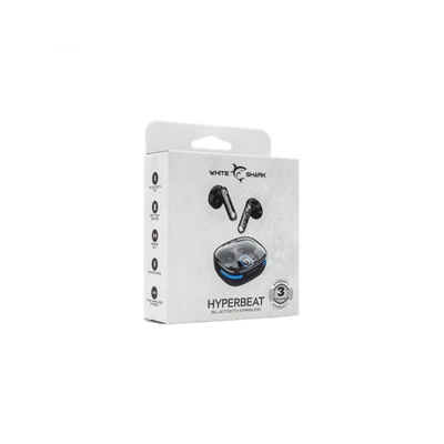 WHITE SHARK HYPERBEAT-B, GEB-TWS37B bluetooth In-ear fülhallgató mikrofonnal, fekete