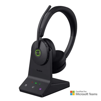 YEALINK Fejhallgató - WH68 MS Stereo Bluetooth Vezeték Nélküli, Mikrofon + Töltő állomás