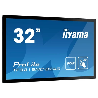 iiyama 24/7 interaktív kijelző, 31,5" , 1920x1080, 16:9, 425cd, 8ms, 3000:1,VGA/HDMI/DP, TF3215MC