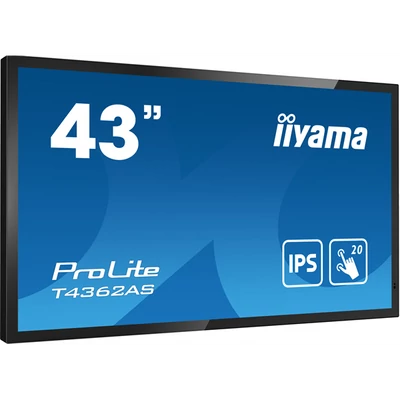 iiyama 24/7 interaktív kijelző, 42,5", 3840x2160, 16:9, 500cd, 8ms, 1200:1, HDMI/USB/Ethernet, T4362AS