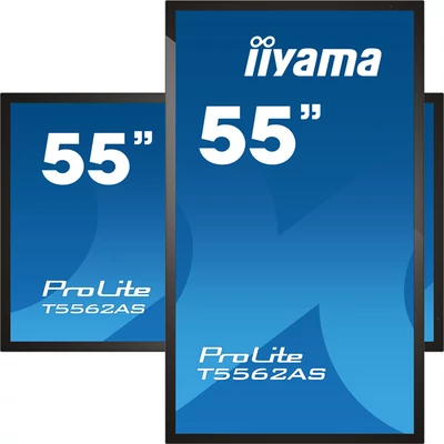 iiyama 24/7 interaktív kijelző, 54,6", 3840x2160, 16:9, 500cd, 8ms, 1200:1, HDMI/USB/Ethernet, T5562AS