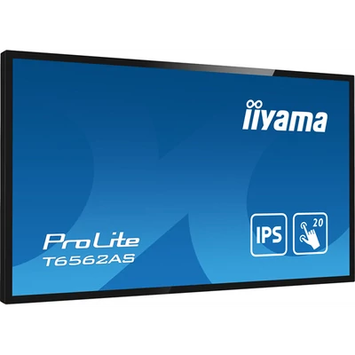 iiyama 24/7 interaktív kijelző, 64,5", 3840x2160, 16:9, 500cd, 8ms, 1200:1, HDMI/USB/Ethernet, T6562AS