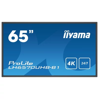 iiyama Prolite 24/7 IPS LFD 64.5" LH6570UHB-B1, 3840x2160, 16:9, 700cd/m2, 8ms, HDMI/USB/RS232/LAN, pivot