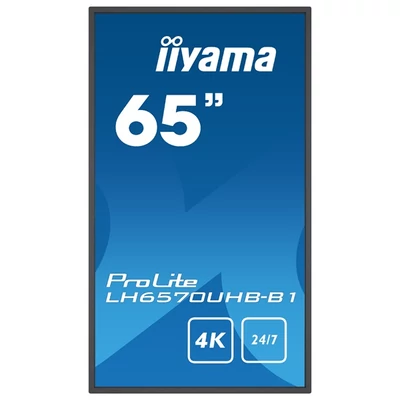 iiyama Prolite 24/7 IPS LFD 64.5" LH6570UHB-B1, 3840x2160, 16:9, 700cd/m2, 8ms, HDMI/USB/RS232/LAN, pivot