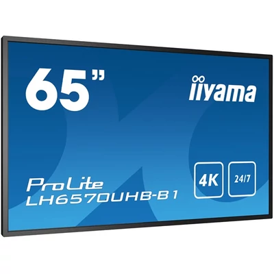 iiyama Prolite 24/7 IPS LFD 64.5" LH6570UHB-B1, 3840x2160, 16:9, 700cd/m2, 8ms, HDMI/USB/RS232/LAN, pivot