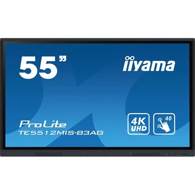 iiyama touch IPS monitor, 55", 3840 x 2160, 16:9, 400cd, 8ms, 1200:1, VGA/HDMIx4/USB-C/USBx5/RJ45x3/RS-232c/IR