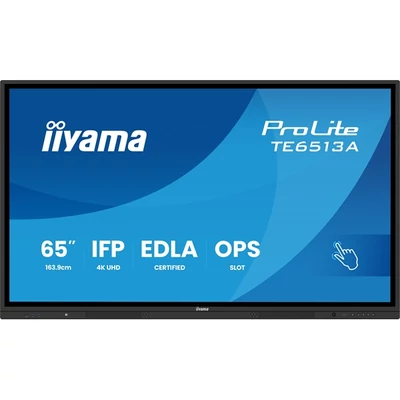 iiyama touch IPS monitor, 64,5", 3840 x 2160, 16:9, 450cd, 8ms, 1200:1, HDMIx3/DP/USB-Cx2/USBx5/RJ45x2/RS-232C