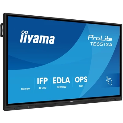 iiyama touch IPS monitor, 64,5", 3840 x 2160, 16:9, 450cd, 8ms, 1200:1, HDMIx3/DP/USB-Cx2/USBx5/RJ45x2/RS-232C
