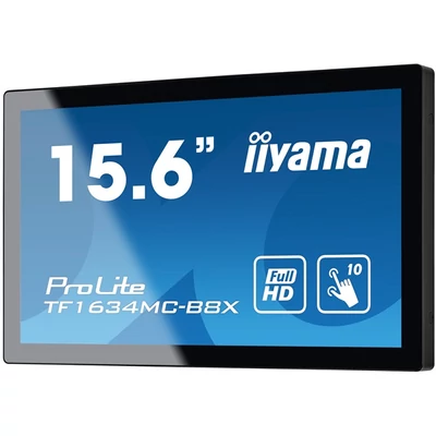 iiyama touch monitor, 15,6", 1920x1080, 16:9, 405cd, 28ms, 700:1,VGA/HDMI/DP, open frame, TF1634MC
