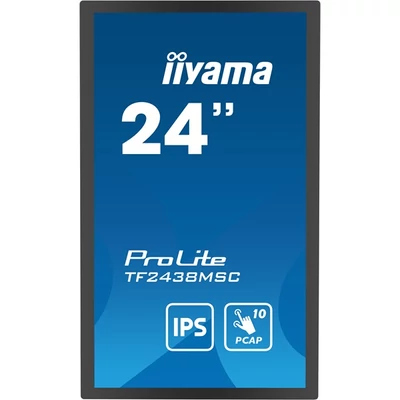iiyama touch monitor, 23,8", 1920 x 1080, 16:9, 600cd, 5ms, 1000:1, HDMI/DP/USBx2 TF2438MSC-B1