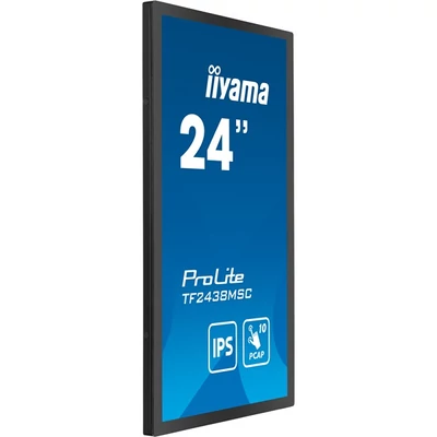 iiyama touch monitor, 23,8", 1920 x 1080, 16:9, 600cd, 5ms, 1000:1, HDMI/DP/USBx2 TF2438MSC-B1