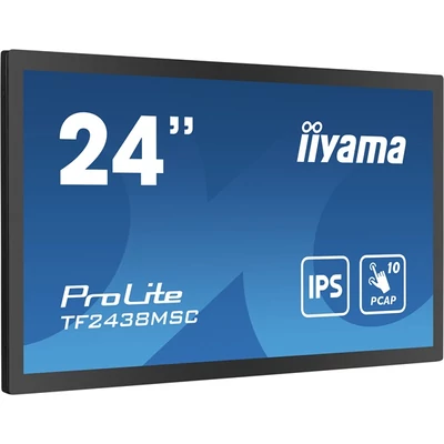 iiyama touch monitor, 23,8", 1920 x 1080, 16:9, 600cd, 5ms, 1000:1, HDMI/DP/USBx2 TF2438MSC-B1